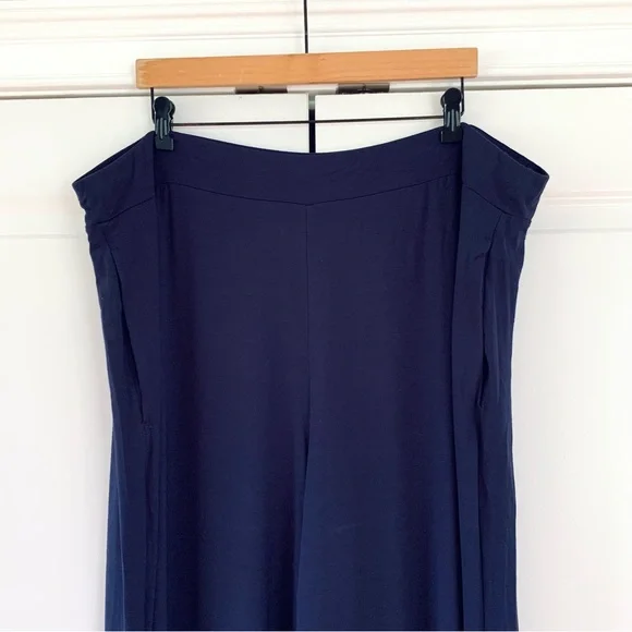 Eileen Fisher Pants Wide Leg Ankle Viscose Blue Jersey Pull On NEW Plus Size 3x - Picture 3 of 7